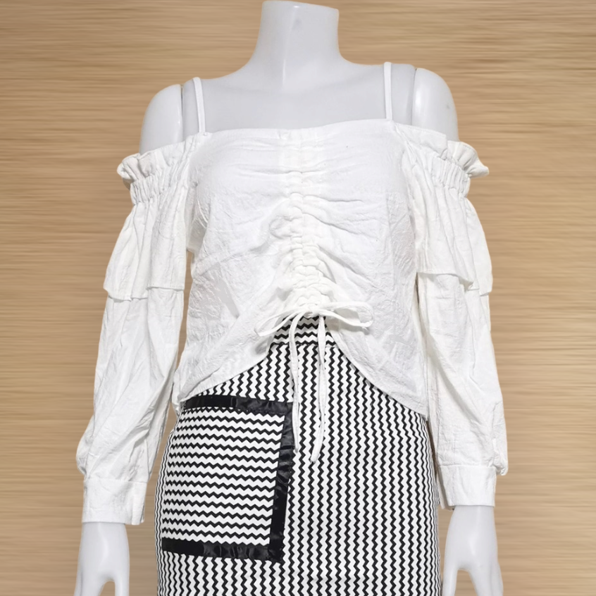 Blouse3892 รวมแบบเสื้อแฟชั่นวัยรุ่น เสื้อครอป เสื้อปาดไหล่ เสื้อสม็อค เสื้อรูดหน้า ผ้าไหมอิตาลี ผ้าชีฟอง งานแฟชั่นประตูน้ำ