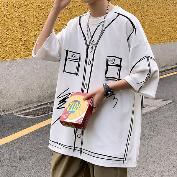 เสื้อยืดผู้ชายอ้วน S-5XL(อกเสื้อ39-51นิ้ว)