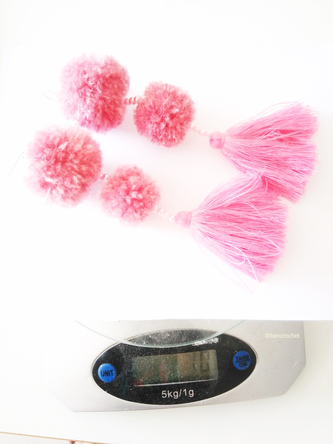 ต่างหูถักโครเชต์ crochet earrings หลากสี 5 นิ้ว