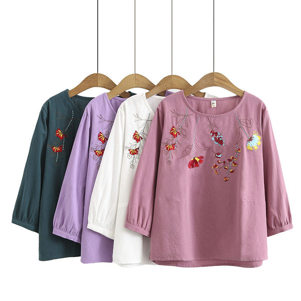เสื้อลินินสไตล์ผู้ใหญ่ เสื้อคุณแม่ เสื้อผู้ใหญ่ แบรนด์ LININ