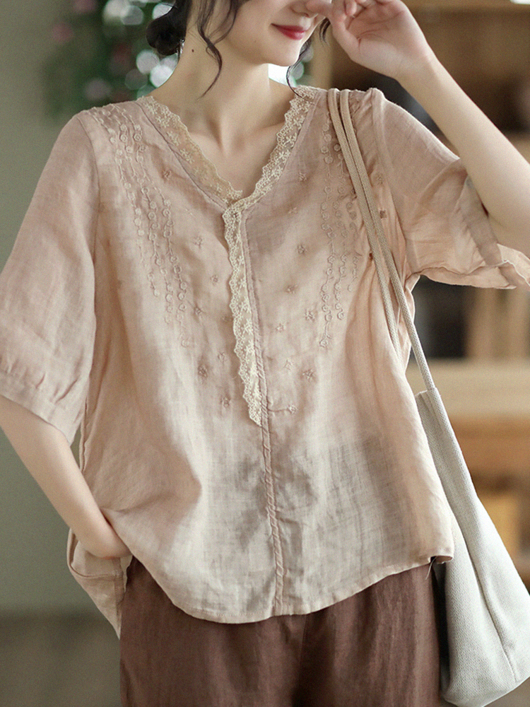 เสื้อลินิน เสื้อผ้าฝ้ายลินิน เสื้อเชิ้ตผ้าลินิน S M l XL จากแบรนด์ ZIMO