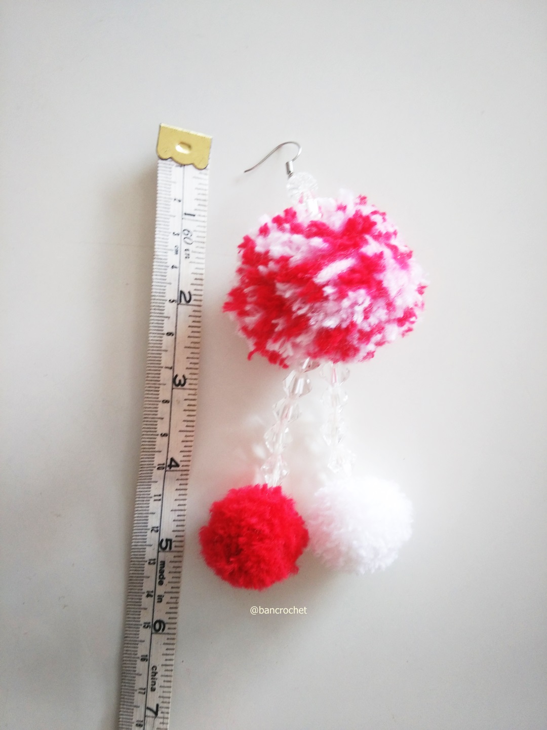 ต่างหูถักโครเชต์ crochet earrings หลากสี 5 นิ้ว