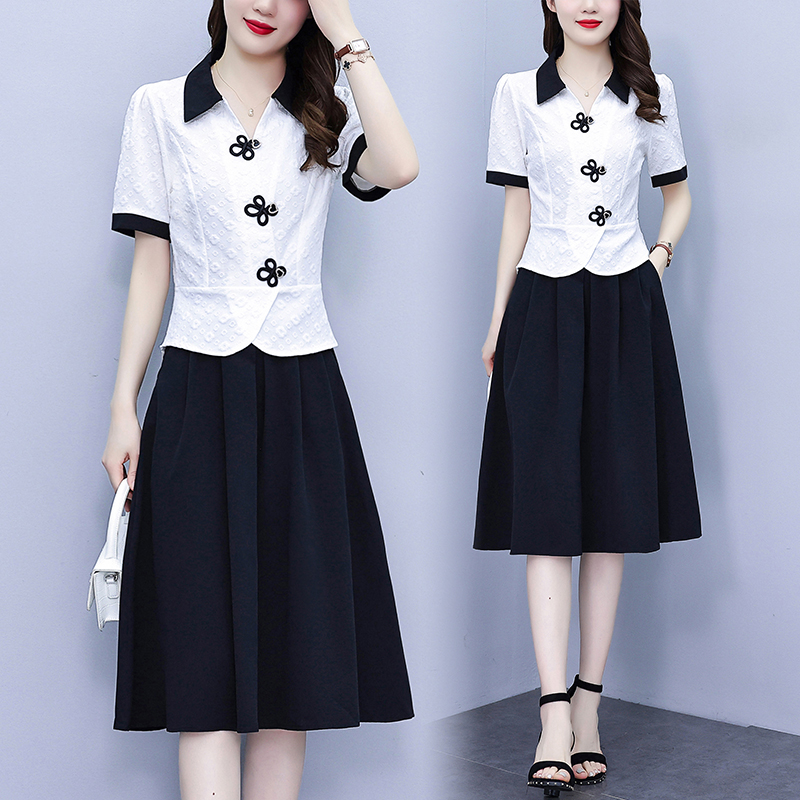 เดรสสีดำ ชุดเดรสคนอ้วน ชุดเดรสสาวพลัสไซส์ XL-5XL