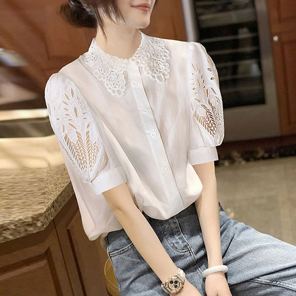 เสื้อลูกไม้ แขนสั้น