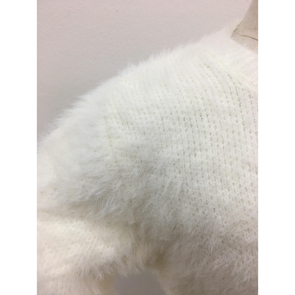 เสื้อแขนยาว ขนนุ่มมากกกก สไตล์เกาหลี สาวหวานพลาดไม่ได้ ขาว