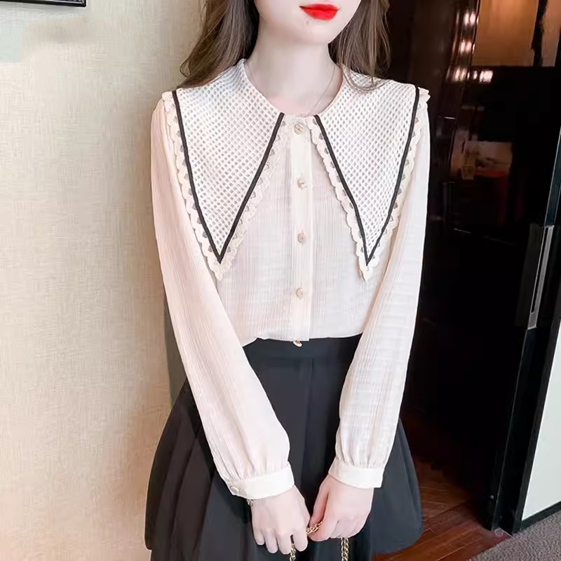 เสื้อเชิ้ตผู้หญิงแขนยาว เสื้อเชิ้ตผู้หญิงใส่ทํางาน 390 บาทต่อชิ้น ฟรีค่าจัดส่ง