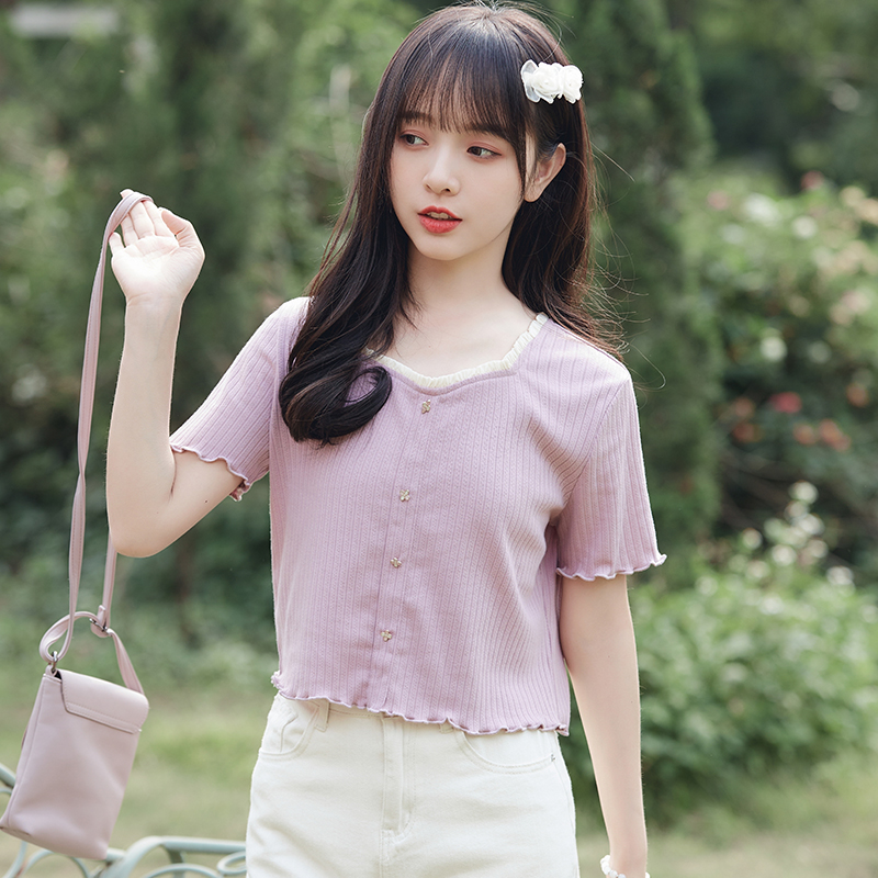 เสื้อผ้าวัยรุ่นเกาหลี เสื้อยืดวัยรุ่นผู้หญิง มีขนาด S M L XL