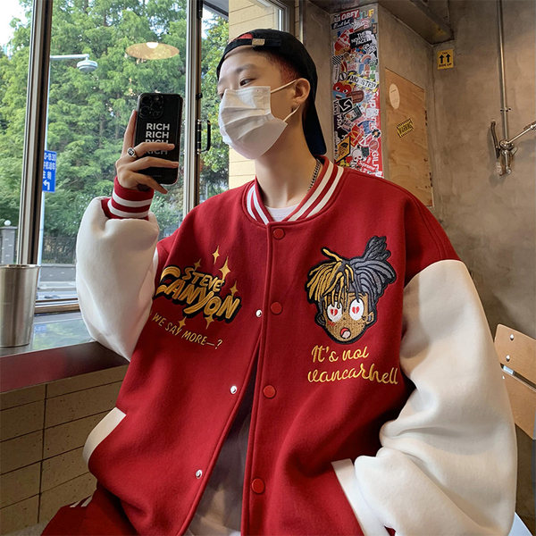 เสื้อแจ็คเก็ตเบสบอล เสื้อคลุม เสื้อแขนยาวสไตล์เกาหลี