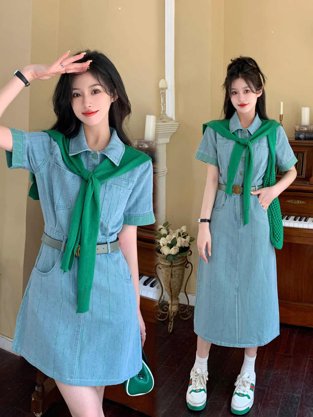 เดรสแขนสั้น มีไซส์ L-4XLอก 38-47 นิ้ว ใส่ได้ทั้งสาวหุ่นดีน่ารักจนถึงสาวอวบพลัสไซส์ จัดส่งฟรี! ทักแชทสั่งซื้อ