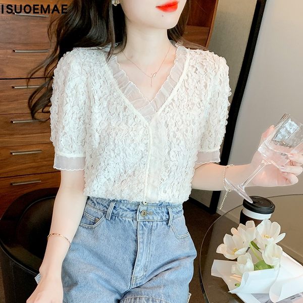 เสื้อลูกไม้ แขนสั้น