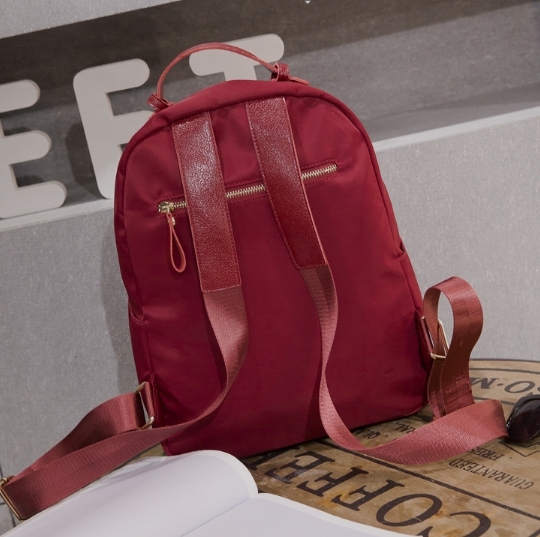 กระเป๋าเป้ ใบเล็ก ผ้า PU กันน้ำ สีแดง พร้อมส่ง red