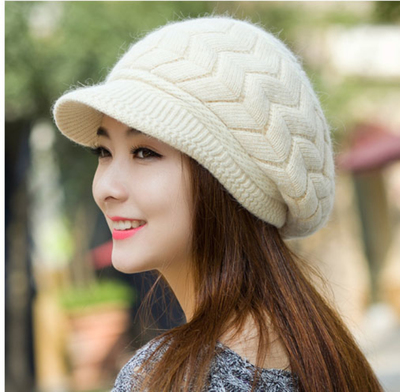 หมวกกันหนาว หมวกไหมพรมกันหนาวผู้หญิง ด้านในบุขนอุ่น แบบหวานๆ น่ารัก มีหลายสีให้เลือก พร้อมส่งจ้า