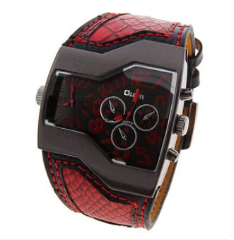 นาฬิกาข้อมือผู้ชาย สายหนัง แนว Sport Military ของขวัญ สำหรับหนุ่ม นักกีฬา มาดเท่ แนว สปอร์ต สีแสบสัน สีคลาสสิค สีเหลือง แดง ฟ้า ขาว ดำ 393882