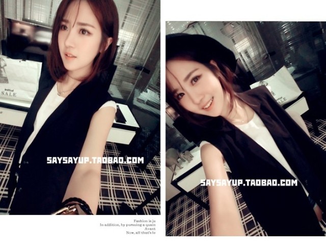 เสื้อคลุมแฟชั่นแขนกุด ตัวยาว เกาหลีมากๆ เรียกได้ว่างานดีแบบเก๋จ้า พร้อมส่งเลยน๊าา ดำ