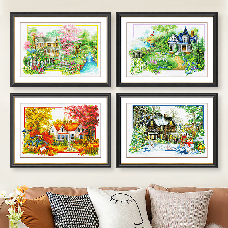 ชุดปักครอสติช รูปบ้าน สอบถามขนาดและสั่งซื้อได้ที่ LINE