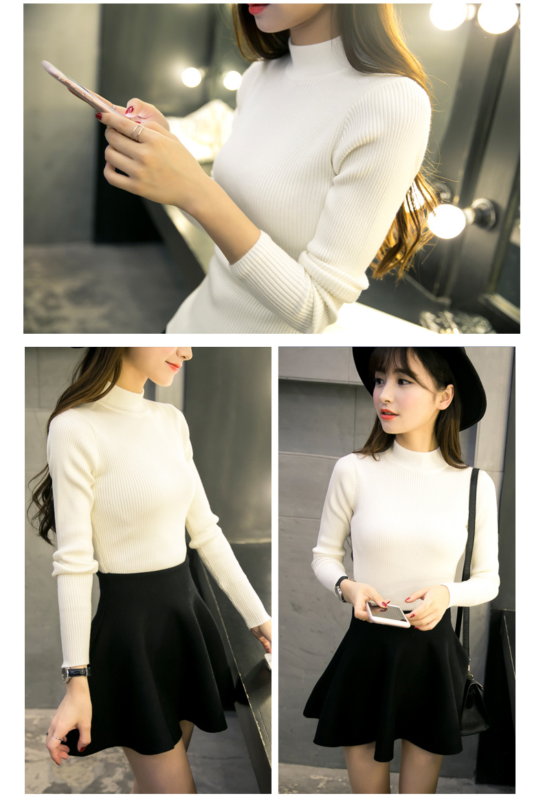 เสื้อสเวตเตอร์ ไหมพรมคอตั้ง ทอละเอียด มีลายในตัว ยืดได้เยอะ