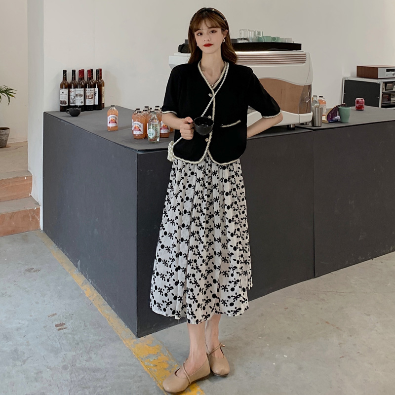 เดรสแขนสั้นมีไซส์L-4XLอก38-47นิ้ว