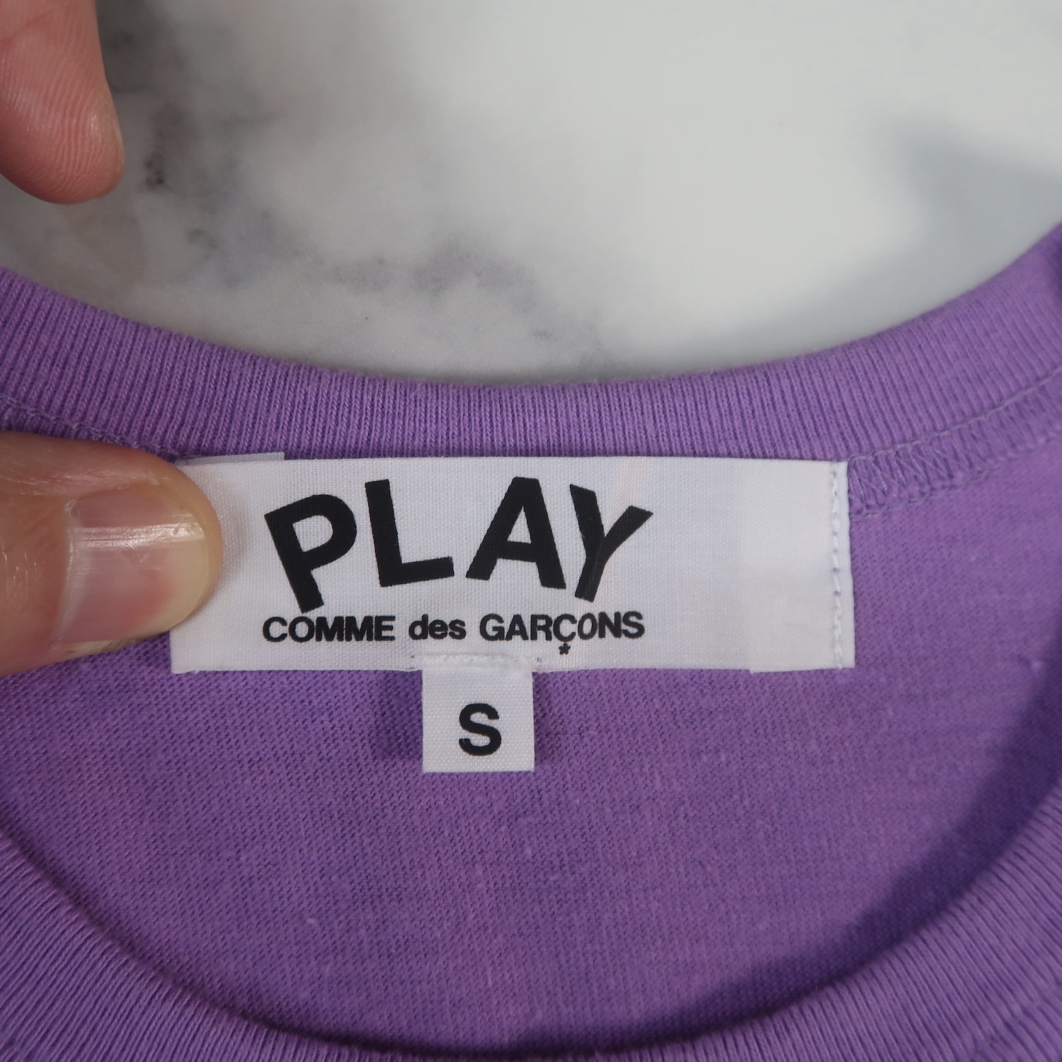 Comme Des Garcons Play Violet Cotton Red Heart Short Tee Size S