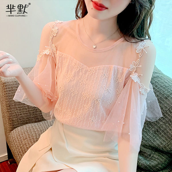 เสื้อลูกไม้ แขนสั้น