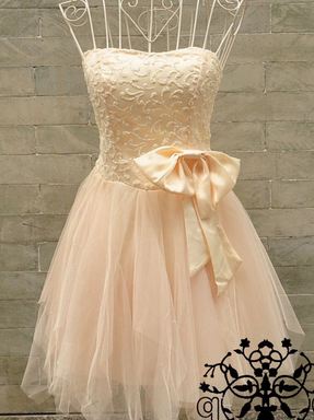 มินิเดรสเกาะอก ชุดแต่งงาน ออกงาน สีโอรส ปักเลี่ยม มีโบว์คาดเอว no 76520_1