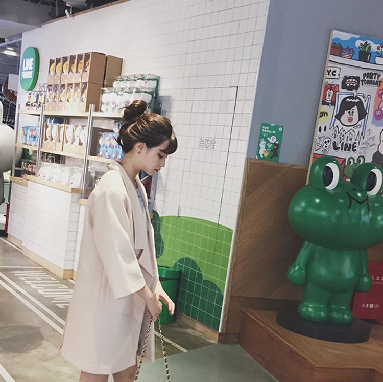 OverCoat เสื้อโค้ทกันหนาว ทรงยาว สไตล์ยุโรป เรียบๆ ผ้าวูลผสมเนื้อนุ่ม บุซับในกันลม ครีม