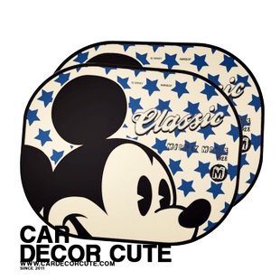 MICKEY-MINNIE-แผ่นบังแดดข้างรถยนต์