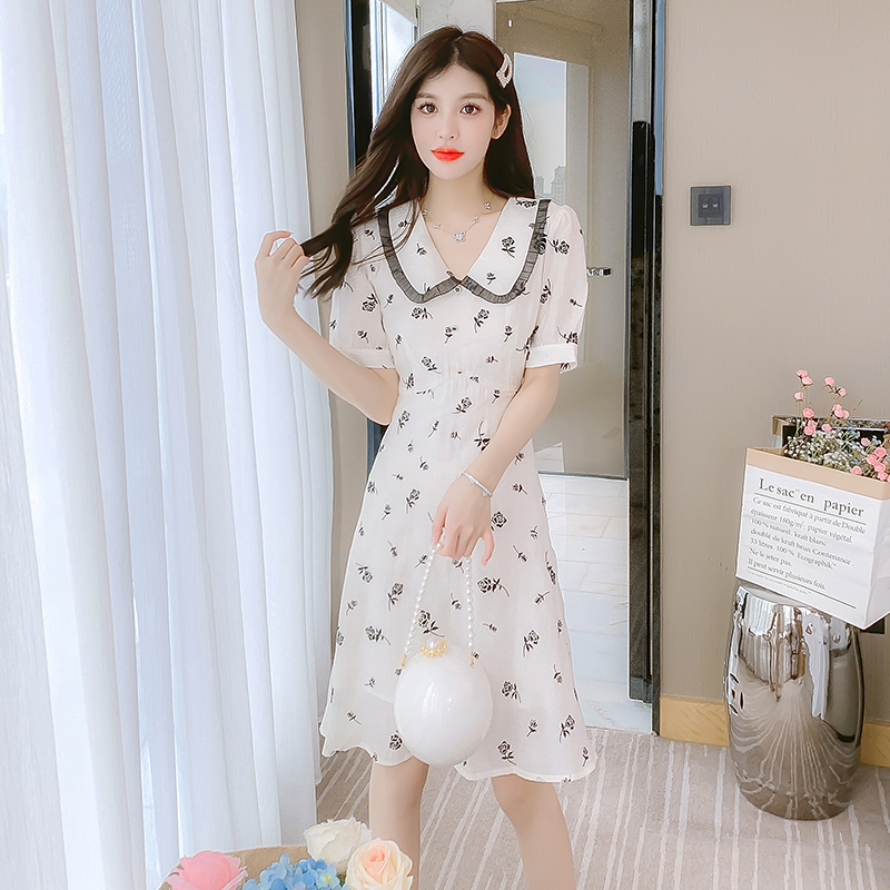 เดรสลูกไม้ เดรสชีฟองสวยๆ แขนสั้น By Meiyi women's clothing