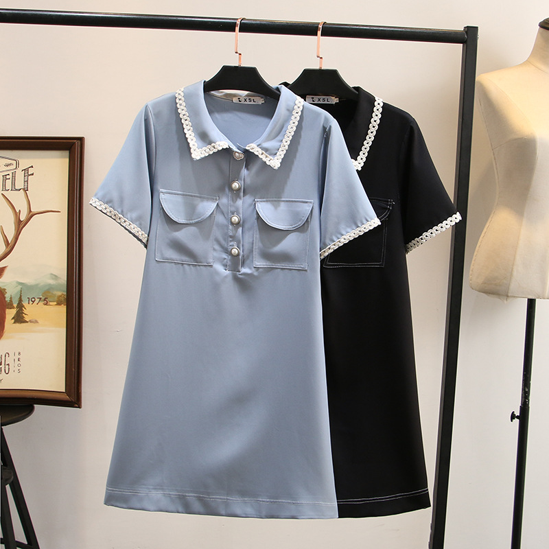 Dress4563 เดรสคอปกกระดุมหน้าสีพื้น ดีเทลแต่งแถบลูกไม้ปกและปลายแขน กระเป๋าอก ผ้าโพลีเนื้อดีใส่สบาย ผ้ามีน้ำหนักทิ้งตัว งานสวยใส่ง่าย ทรงนี้น่ารักมีติดตู้ไว้ใส่ได้เรื่อยๆ มี 2 สี ฟ้า, ดำ