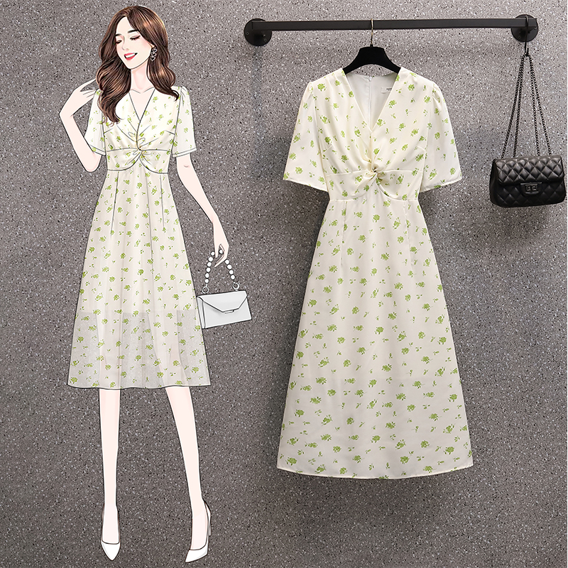 เดรสแขนสั้น มีไซส์ L-4XLอก 38-47 นิ้ว ใส่ได้ทั้งสาวหุ่นดีน่ารักจนถึงสาวอวบพลัสไซส์