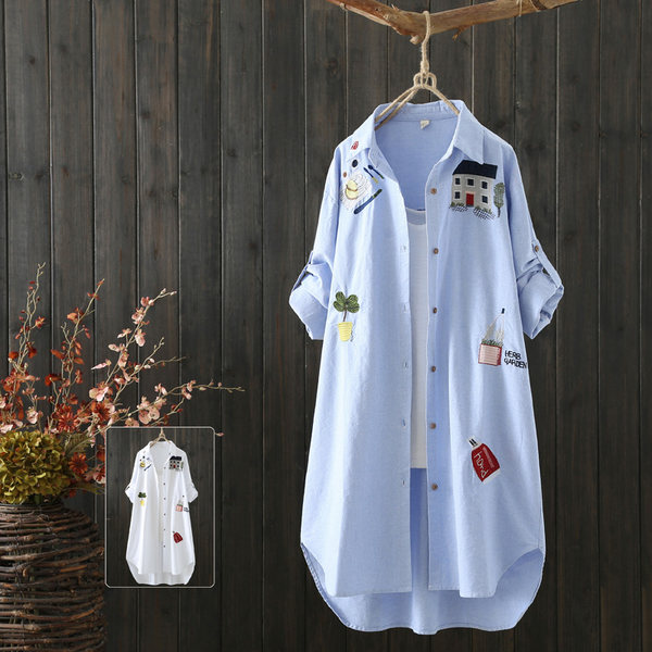 แบบเสื้อสวยๆ เสื้อผ้าฝ้ายลินิน เสื้อเชิ้ตผ้าลินิน