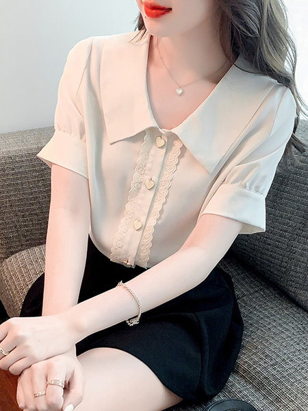 เสื้อลูกไม้ แขนสั้น