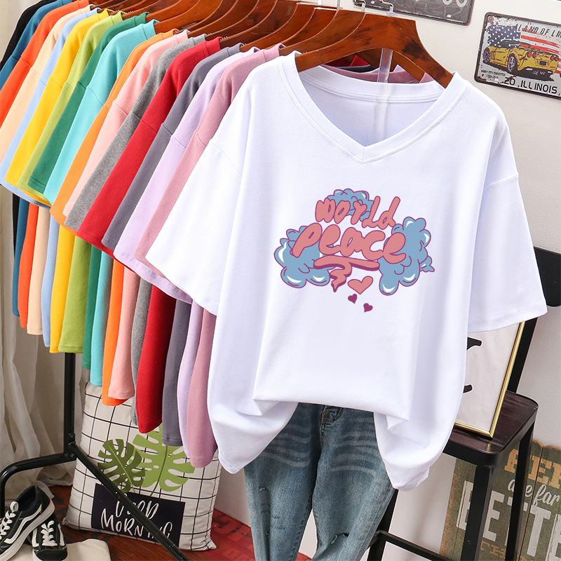 เสื้อยืดคอตตอน สกรีนลายน่ารัก มีหลากหลายสี ส่งฟรีทั่วไทย BY JIMIAO