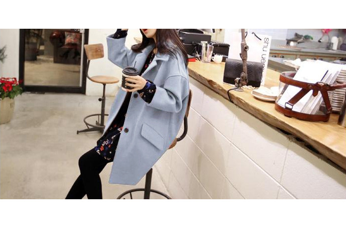 เสื้อโค้ทกันหนาว ทรงยาว เก๋ๆ ไม่เหมือนใคร ผ้าวูลบุซับในเนื้อนุ่ม พร้อมส่ง สีเหลืองหม่น ตามภาพเลย