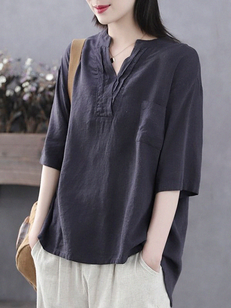 เสื้อลินิน เสื้อผ้าฝ้ายลินิน เสื้อเชิ้ตผ้าลินิน S M l XL จากแบรนด์ ZIMO