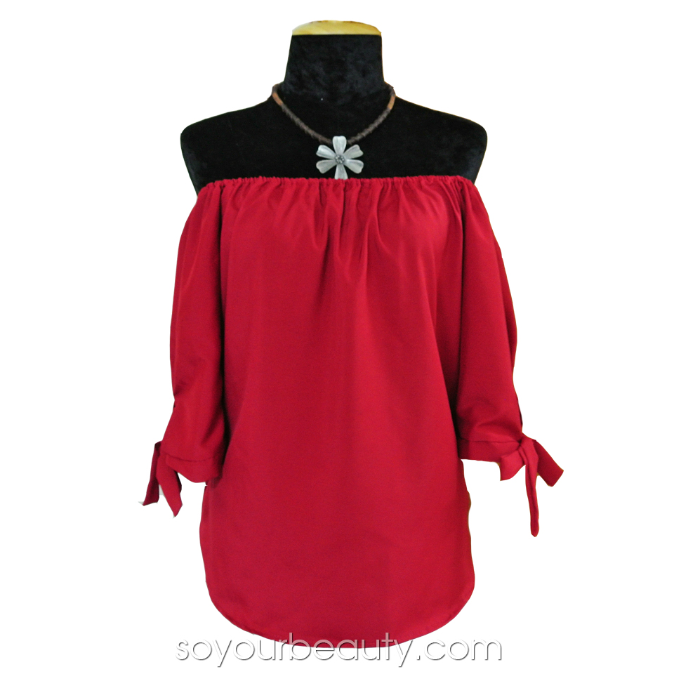 เสื้อแฟชั่น เสื้อเกาะอกโชว์ไหล่ เปิดไหล่