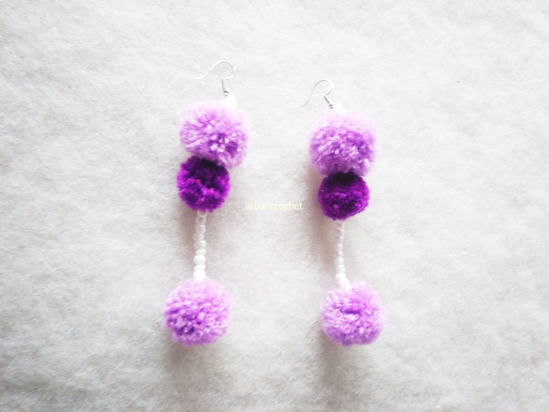 ต่างหูถักโครเชต์ crochet earrings หลากสี 5 นิ้ว