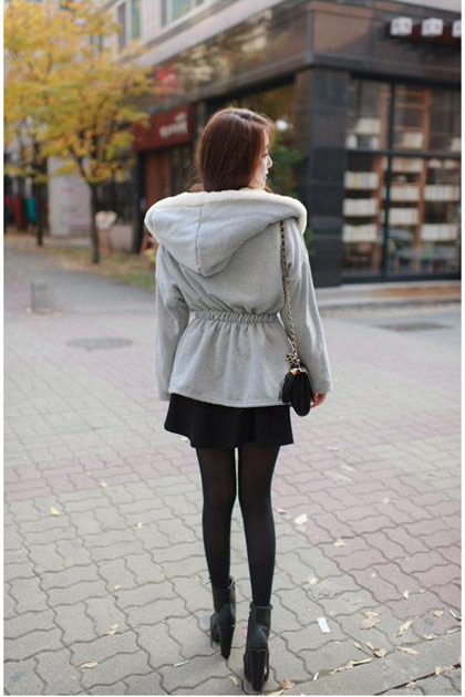 เสื้อกันหนาวแฟชั่น ทรงสวย อุ่นและนิ่มมาก แบบเก๋ๆ สีเทาแบรนด์ RJ STORY แท้ พร้อมส่ง เทาขาว