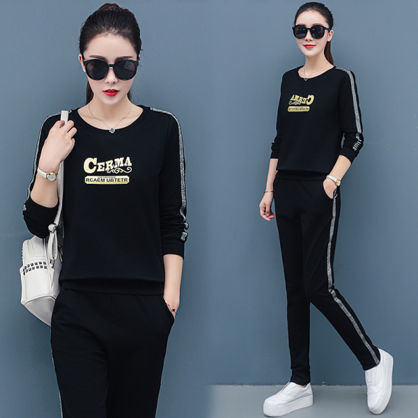 ชุดวอร์ม สูทเกาหลี Jumpsuit ชุดจั้มสูท ชุดเซท 2 ชิ้น ชุดกีฬาผู้หญิง ชุดออกกำลังกาย เสื้อกันหนาว ชุดวอร์มคู่