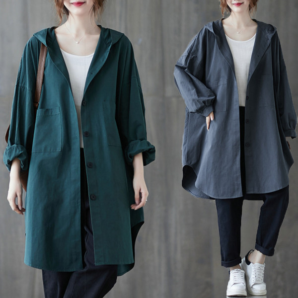 เสื้อทีเชิ้ตคนอ้วนผู้หญิงสไตล์คอตตอนลินินมีไซต์อก 47-48 นิ้ว