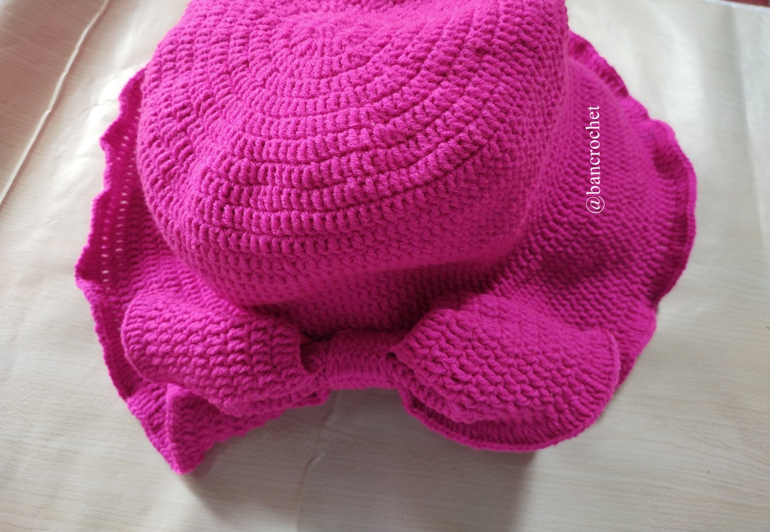 Bancrochet หมวกถักโครเชต์ลายโบว์ crochet bow hat บานเย็น