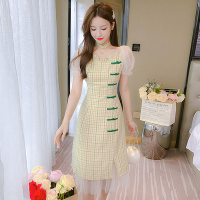 เดรสวัยรุ่น เดรสลูกไม้ชีฟอง By Meiyi women's clothing