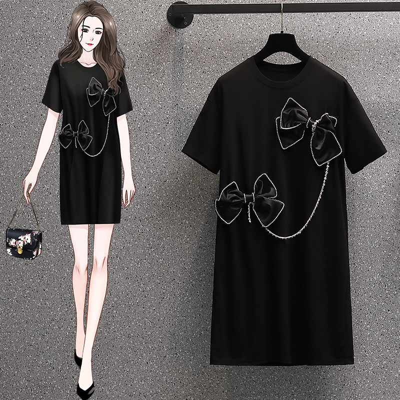 เดรสแขนสั้น มีไซส์ L-4XLอก 38-47 นิ้ว ใส่ได้ทั้งสาวหุ่นดีน่ารักจนถึงสาวอวบพลัสไซส์