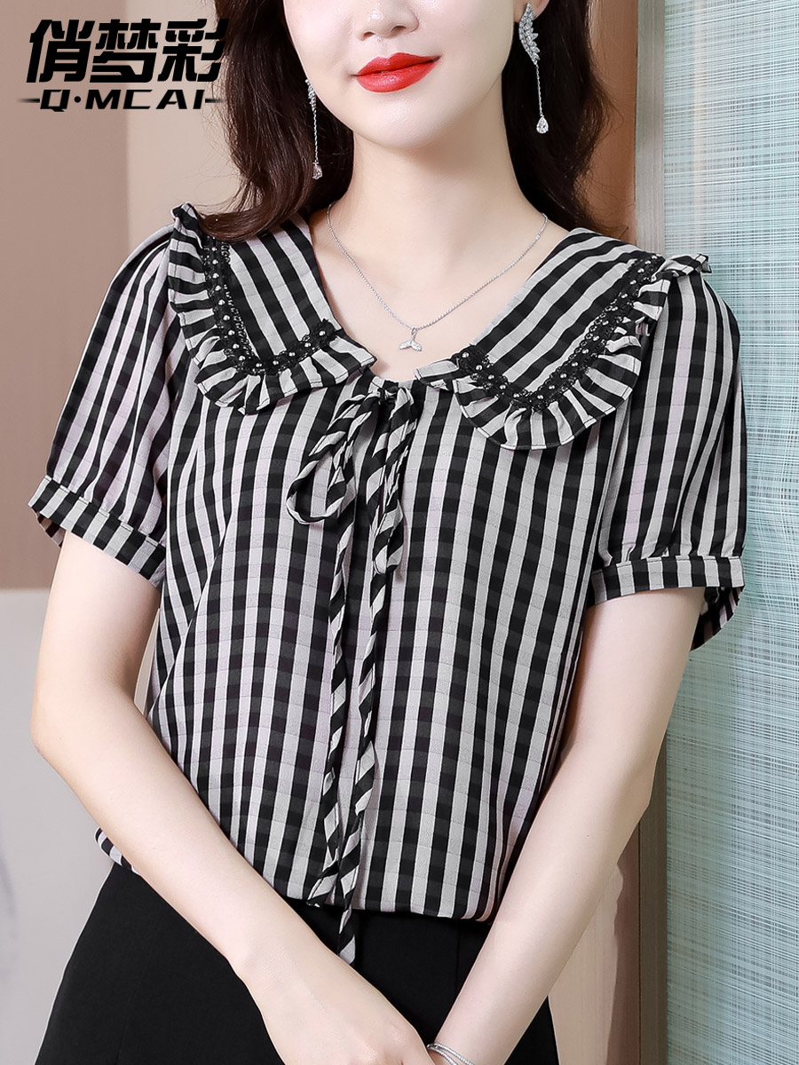 เสื้อชีฟอง เสื้อแฟชั่นสุภาพสตรีวัยผู้ใหญ่ มีไซต์ อก34นิ้ว-43นิ้ว