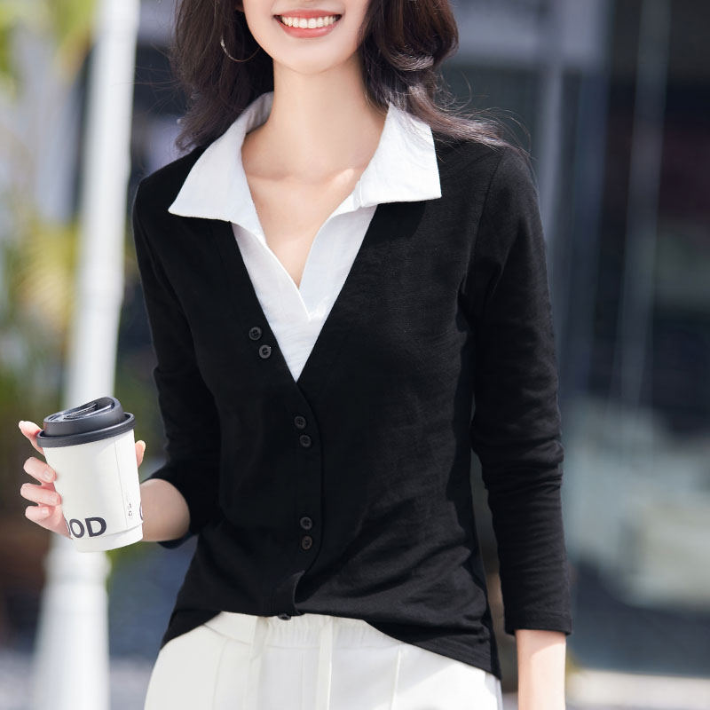 เสื้อยืดสีดำ แฟชั่น เสื้อยืด T-shirt สีดำ สวมใส่สบาย ไม่ร้อน