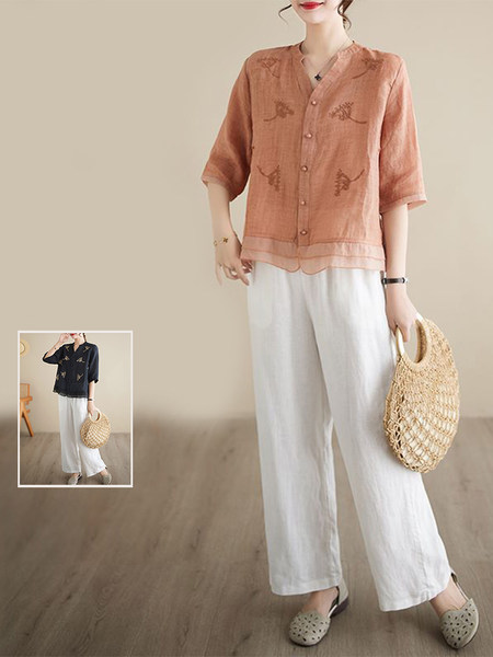 เสื้อลินิน เสื้อผ้าฝ้ายลินิน เสื้อเชิ้ตผ้าลินิน