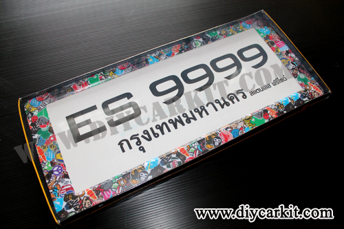 กรอบป้ายทะเบียนสแตนเลส ลายฟลัทส์(ลายการ์ตูน)
