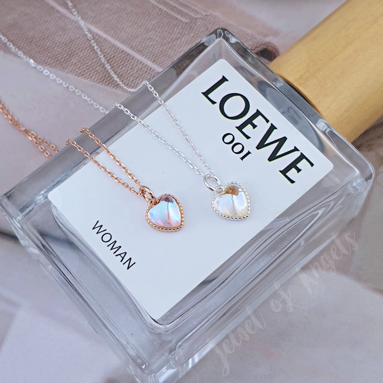 สร้อยคอสั้นเงินแท้ S925 รุ่น Eternal สร้อยลายโซ่ จี้หัวใจมูนสโตน Moonstone สร้อยคอแฟชั่น Silver925