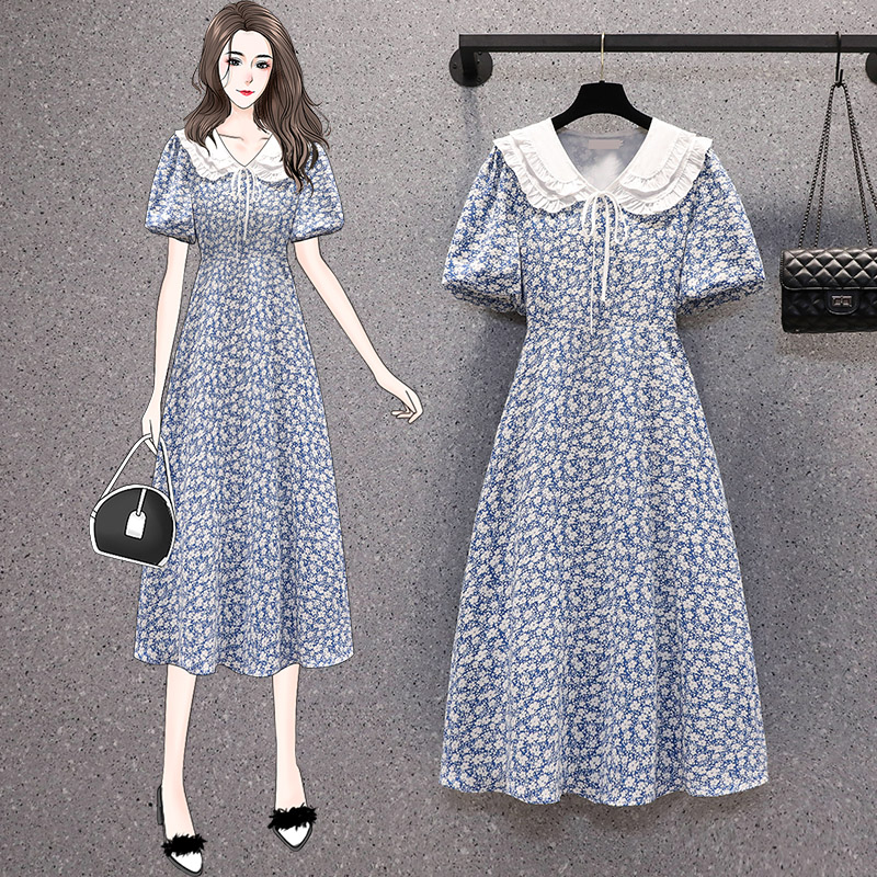 เดรสคนอ้วน เดรสสาวอวบ ชุดเดรสคนอ้วนวัยรุ่นแขนสั้น BY PLUS SIZE Girl