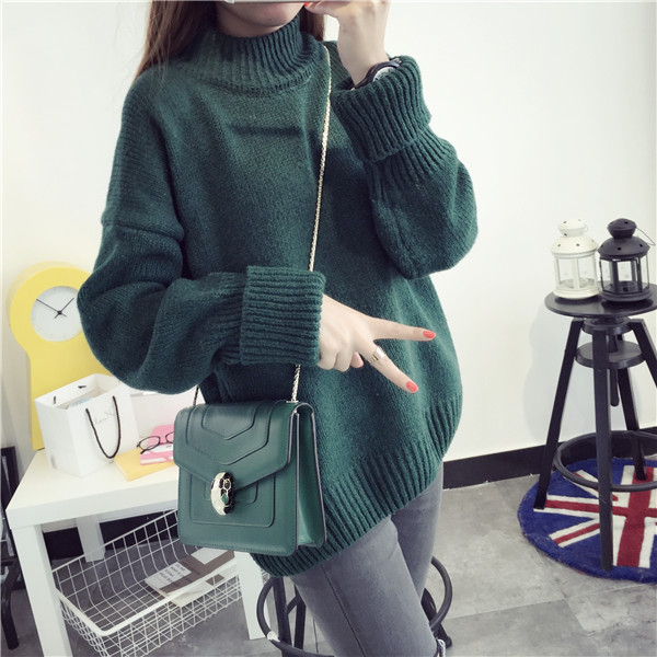 Sweater เสื้อไหมพรมถักคอตั้ง เก๋ๆ ไหมพรมยืดได้เยอะ