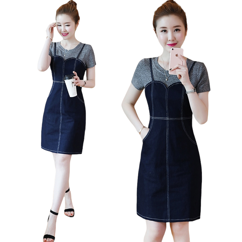 Dress4585 เดรสยีนส์ทรงเข้ารูปสียีนส์เข้ม มีกระเป๋าข้าง ซิปหลังใส่ง่าย ผ้ายีนส์ยืดเนื้อดีนุ่มใส่สบาย งานน่ารักทรงสวยเป๊ะ ใส่สวยดูแพง (ไม่มีเสื้อตัวในนะคะ)
